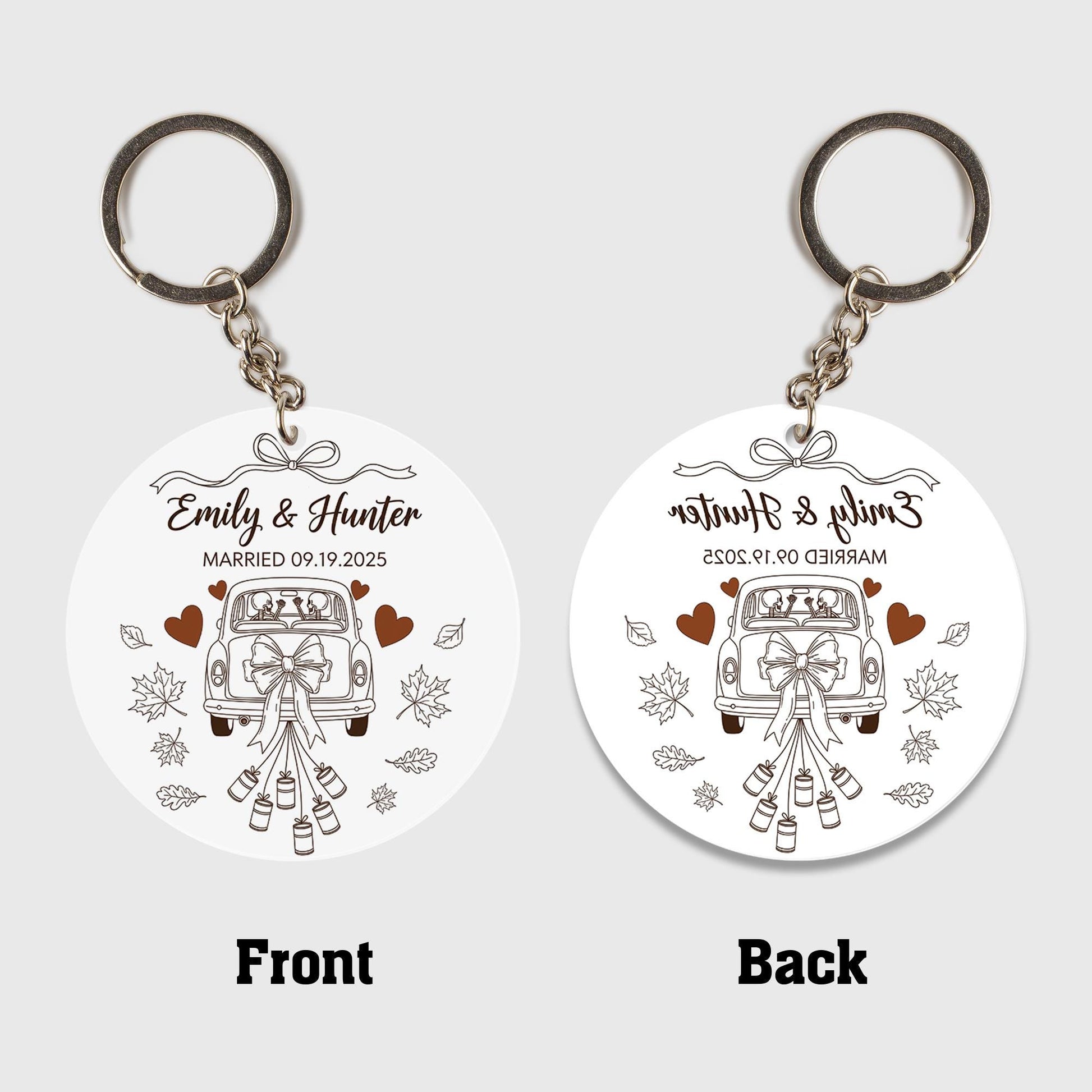 Personalized Wedding Keychain Favor: Acrylic Bride & Groom Gift