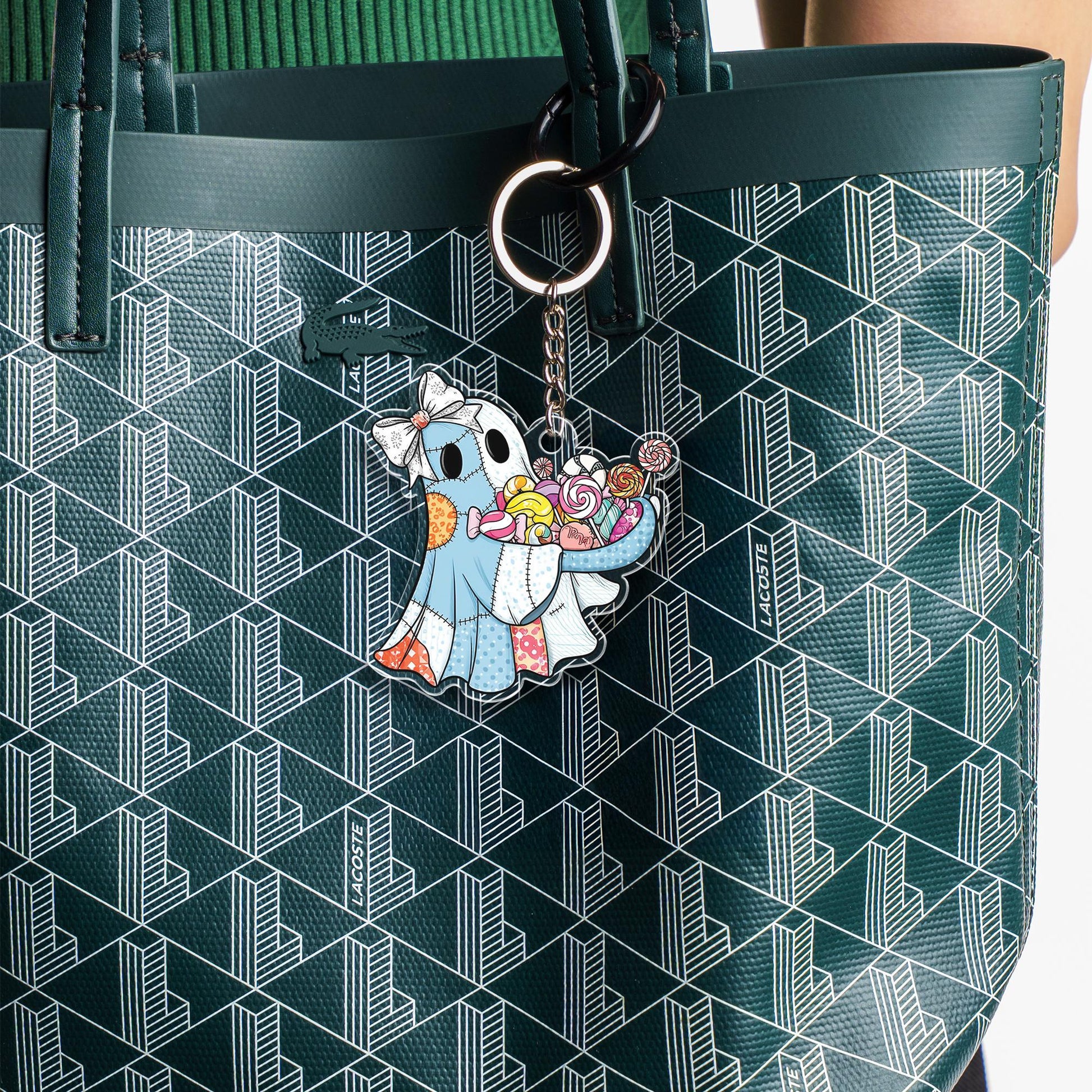 Cute Ghost Candy Keychain | Halloween Trick or Treat Key Ring | Spooky Cute Ghost Gift | Colorful Kawaii Ghost Accessory