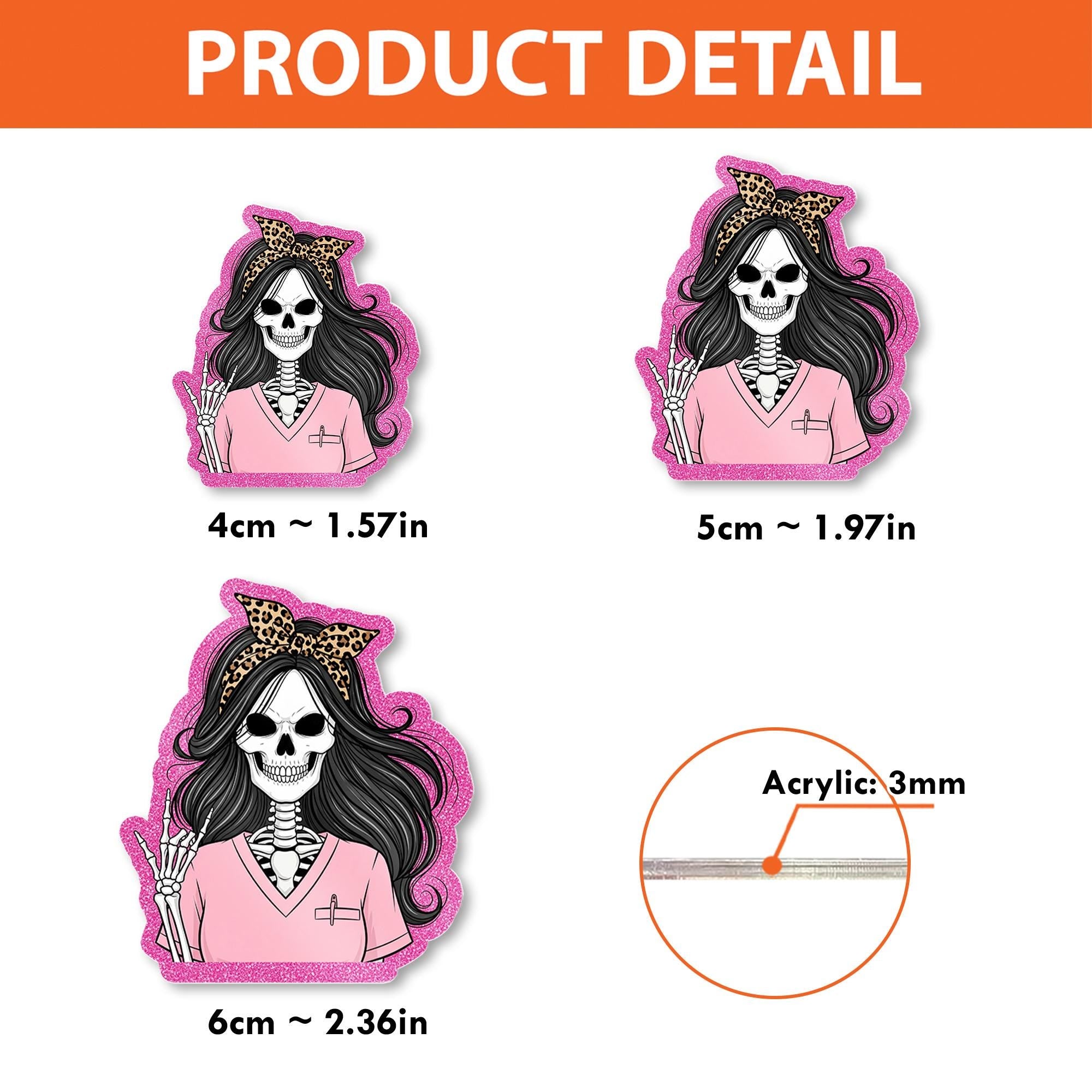 Pink Skeleton Nurse Badge Reel | Cute Halloween Badge Holder | Spooky Retractable ID Clip | Funny Nurse Gift | Leopard Bow Accessory