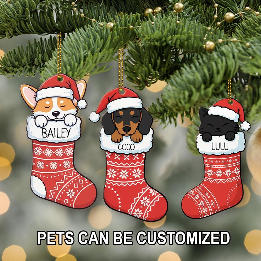 Custom Pet Christmas Stocking Ornament: Personalized Holiday Decoration