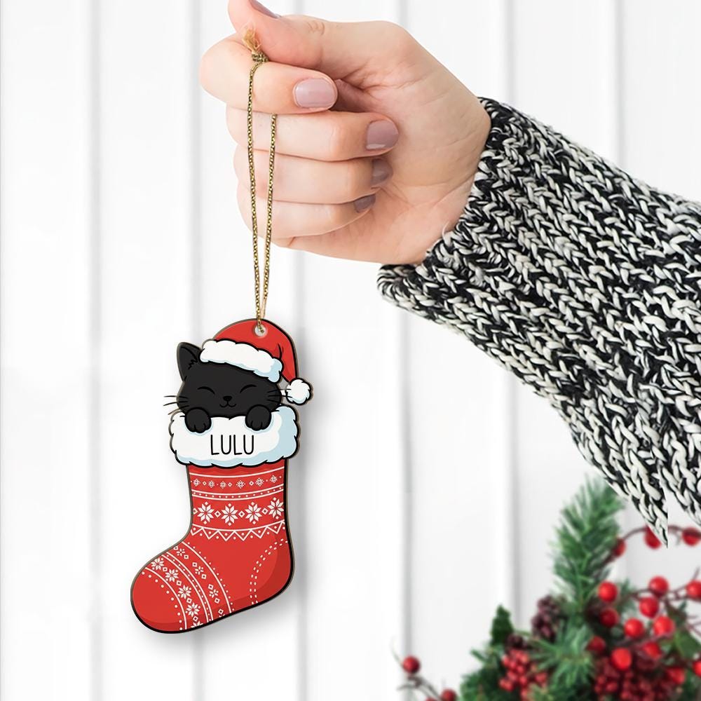 Custom Pet Christmas Stocking Ornament: Personalized Holiday Decoration
