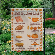 Fall Bucket List Garden Flag: Autumn Outdoor Decor - Polyester