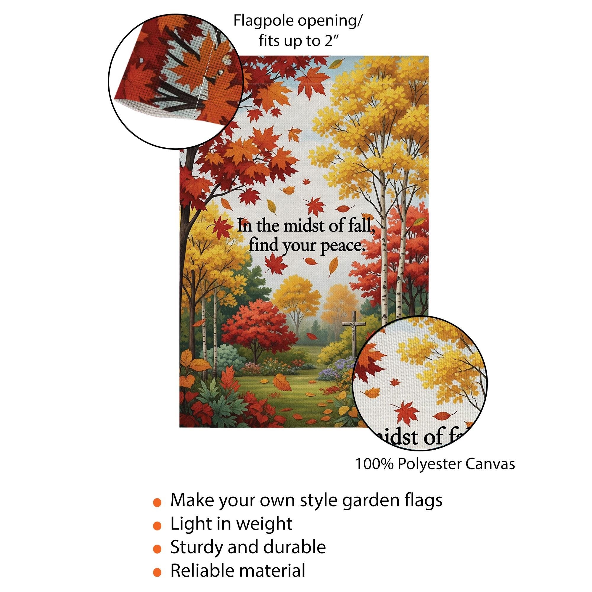 Fall Garden Flag: Inspirational Autumn Outdoor Decor, 12x18/28x40