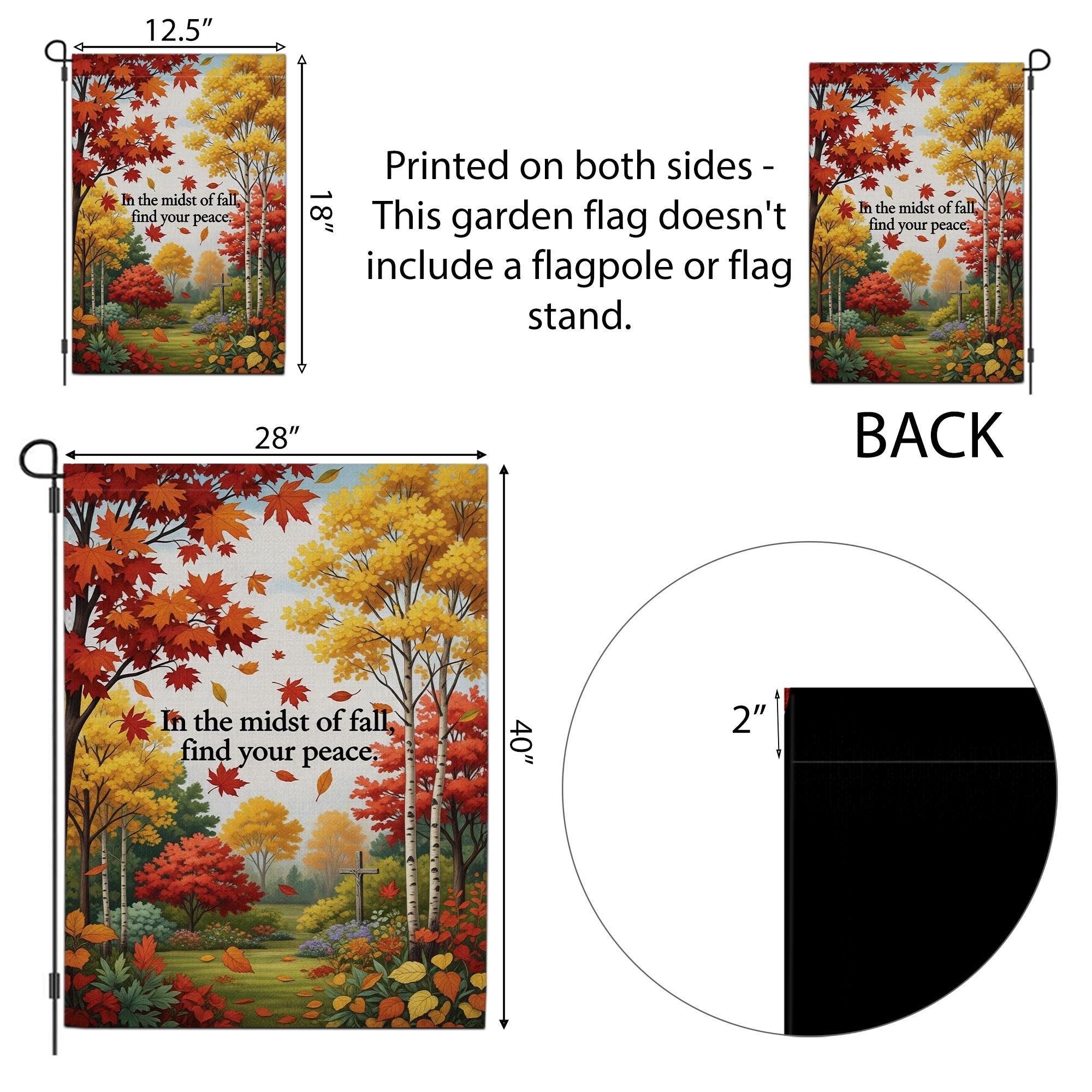 Fall Garden Flag: Inspirational Autumn Outdoor Decor, 12x18/28x40