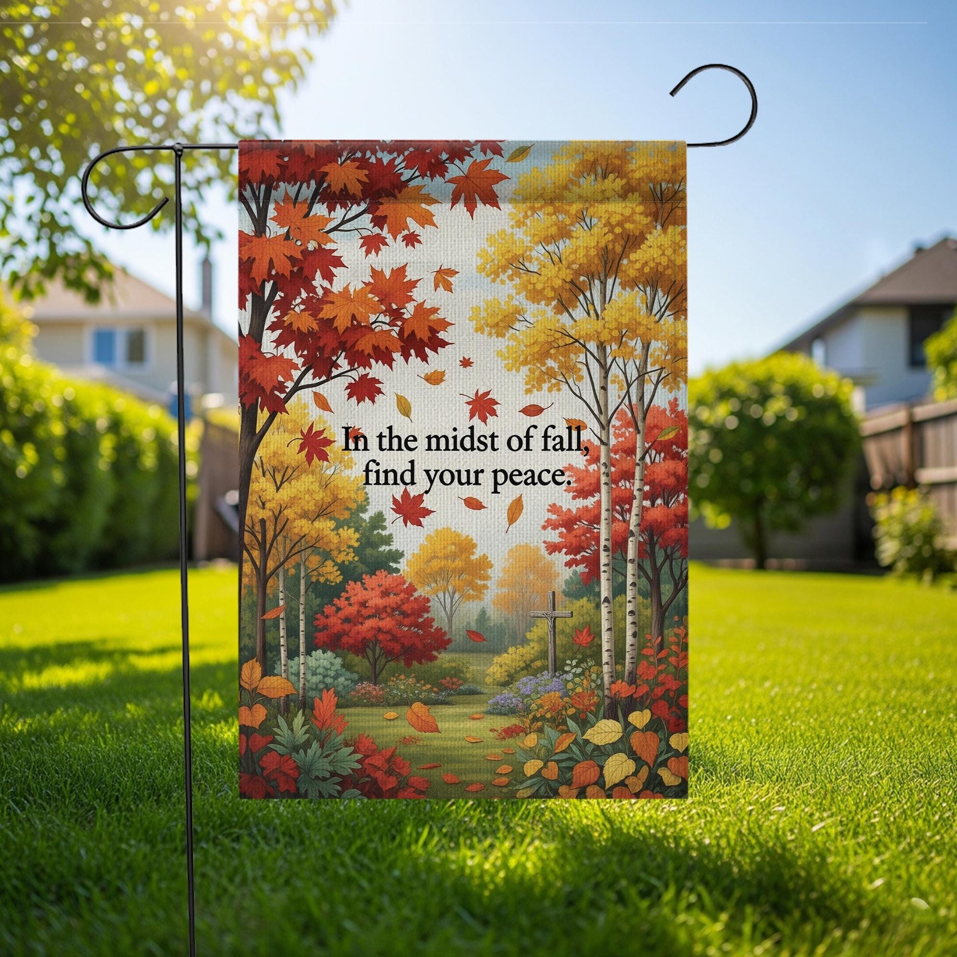 Fall Garden Flag: Inspirational Autumn Outdoor Decor, 12x18/28x40