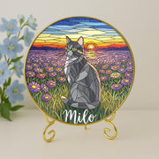 Personalized Cat Suncatcher: Stained Glass Style Pet Memorial Decor