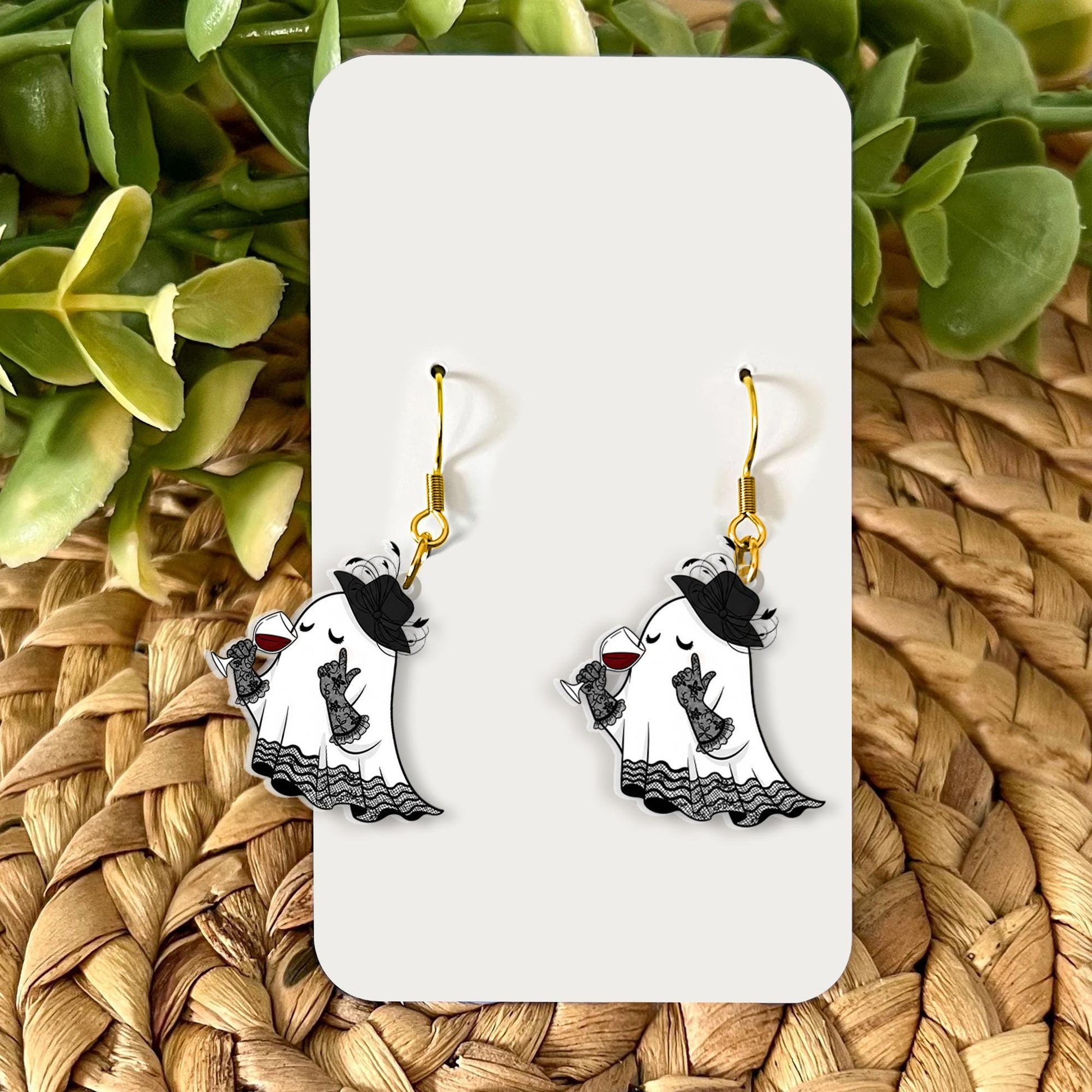 Halloween Ghost Earrings: Spooky Acrylic Jewelry, Witchy Costume Accessories