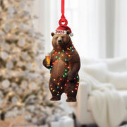 Funny Beer Drinking Bear Christmas Ornament: Custom Forest Animal, 2025 Holiday Decor