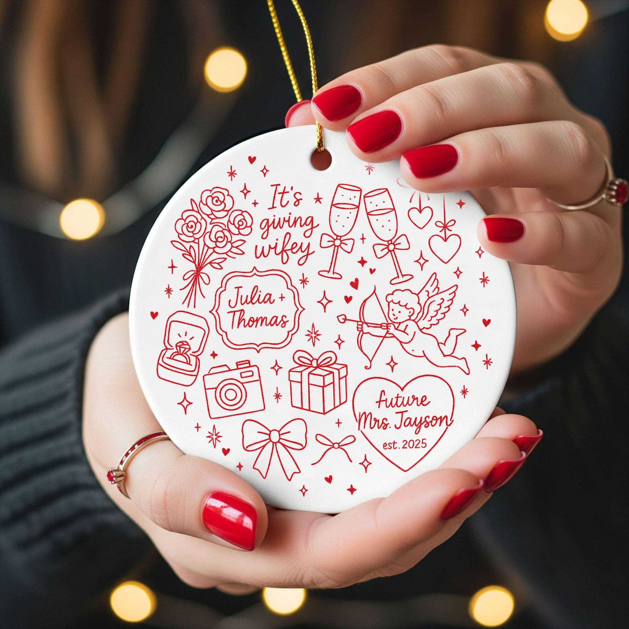 Personalized Engagement Ornament 2025: Bride to Be Keepsake