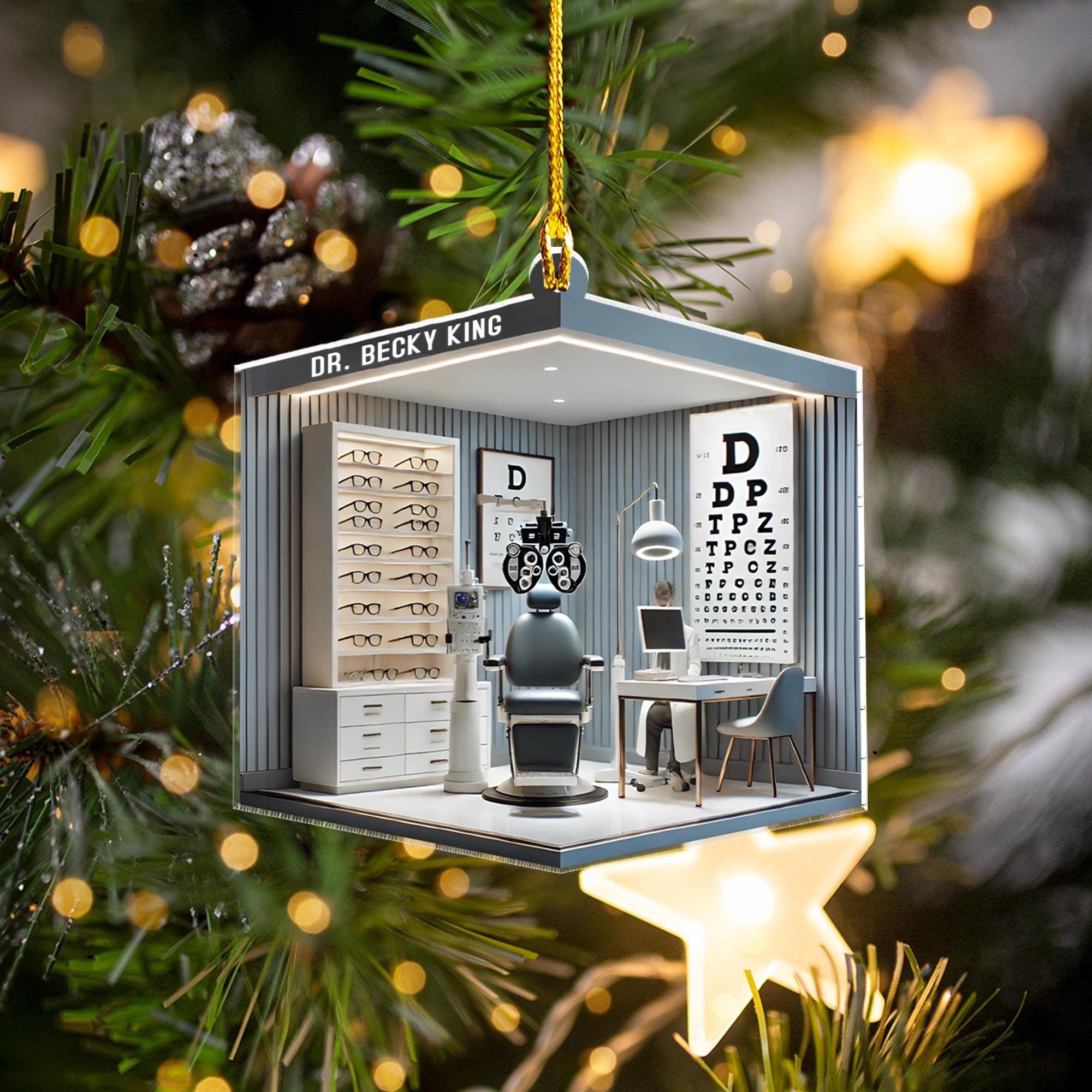 Personalized Optometrist Ornament: Eye Doctor Gift, Custom Office Decor