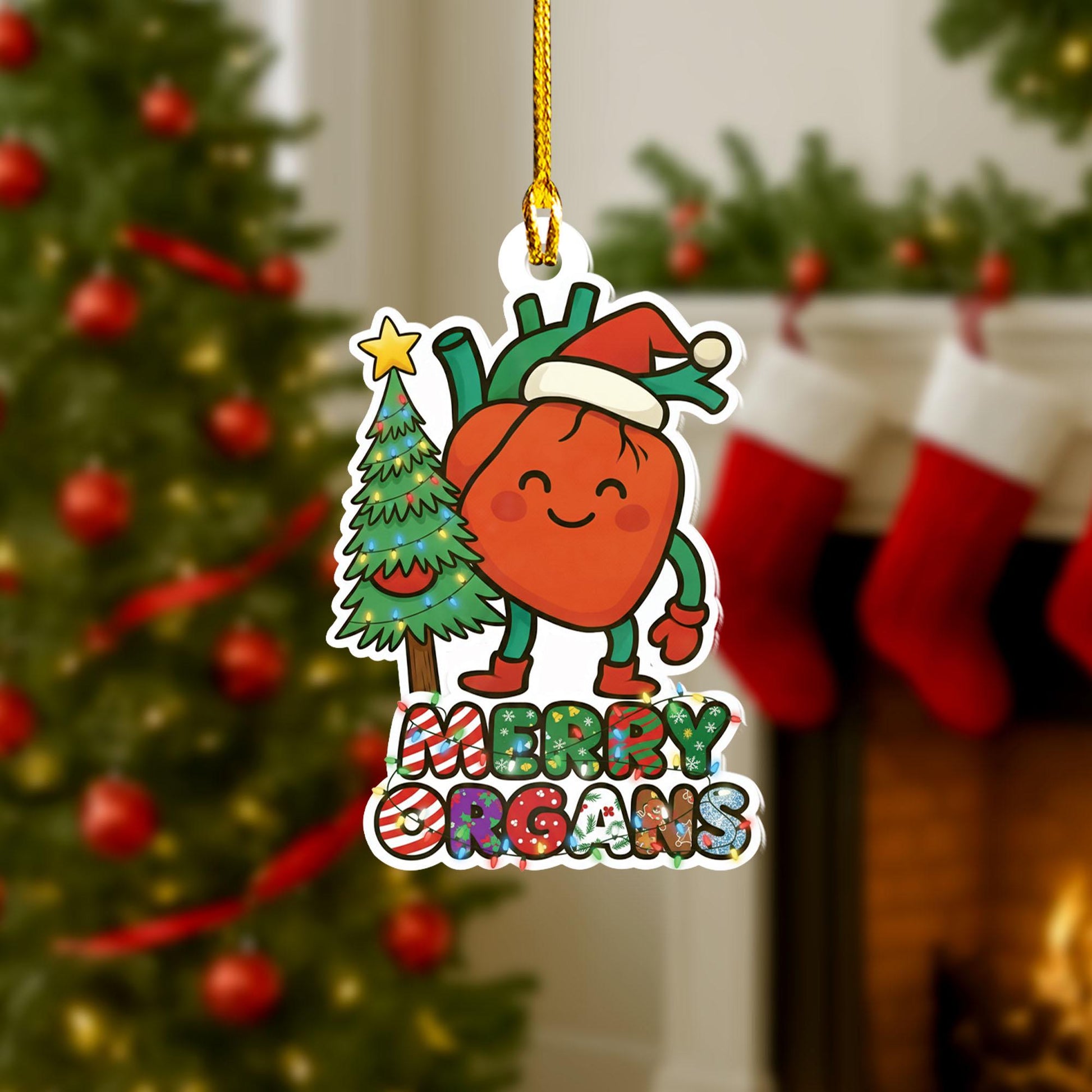 Funny Organ Christmas Ornament: Anatomy Holiday Decor