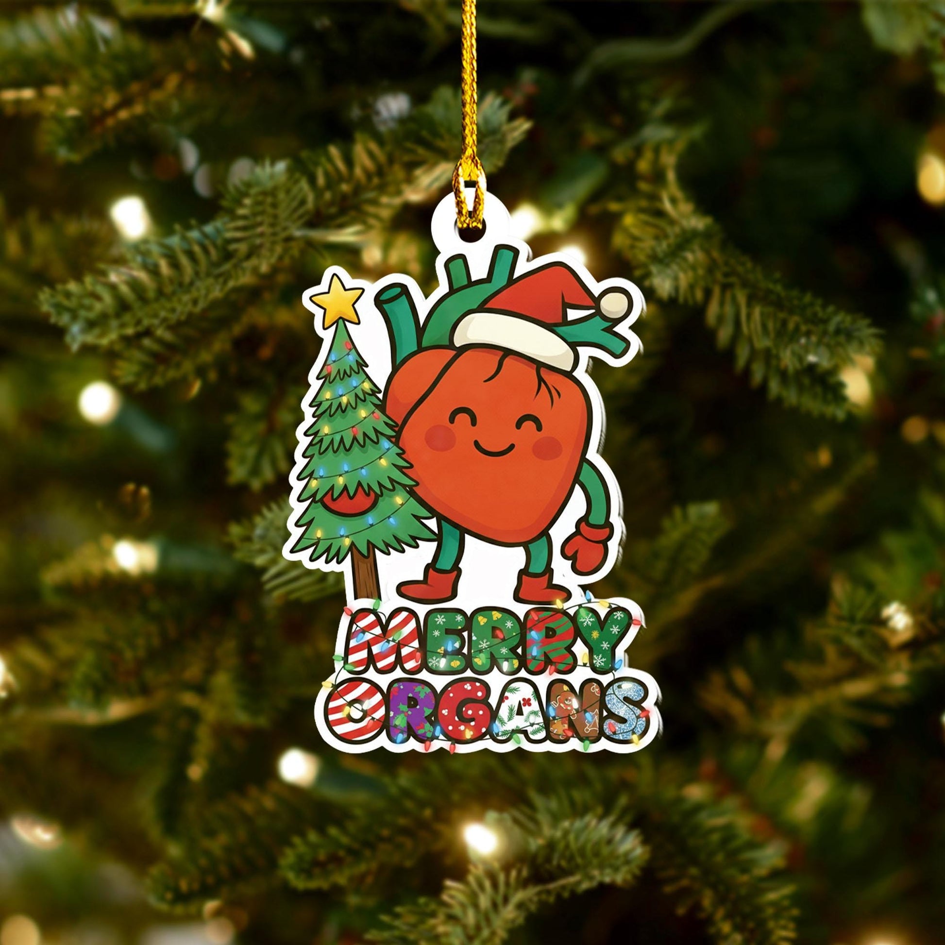 Funny Organ Christmas Ornament: Anatomy Holiday Decor
