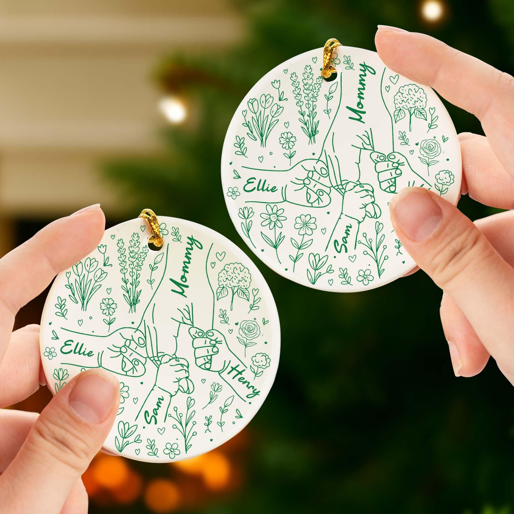 Personalized Family Ornament: Custom Ceramic Christmas Keepsake