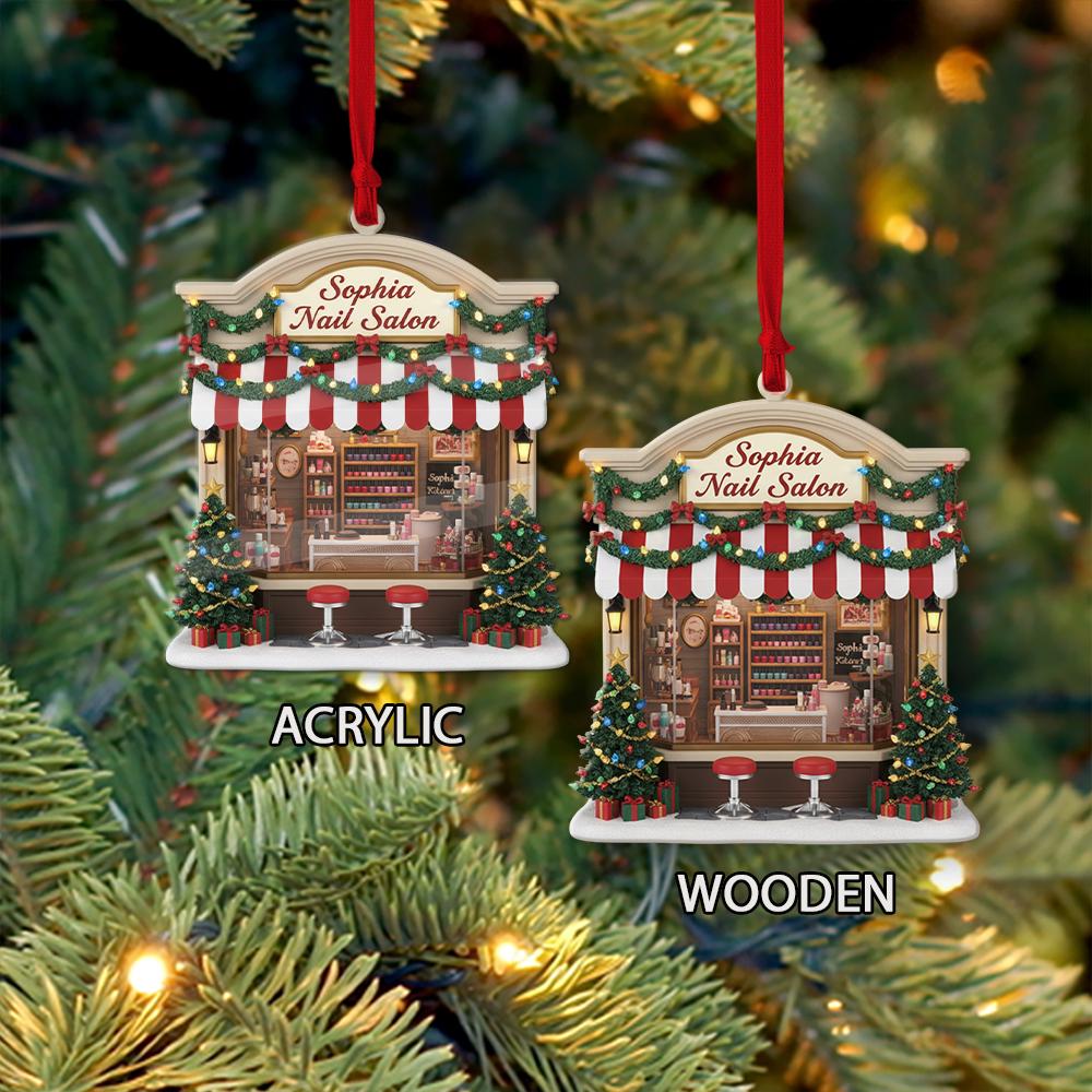 Personalized Nail Salon Christmas Ornament: Acrylic Nail Tech Gift