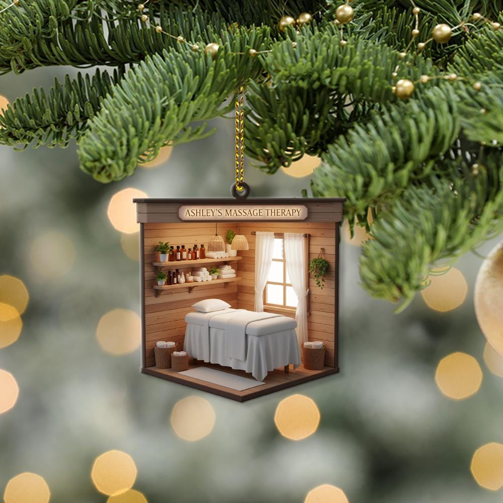 Personalized Massage Therapy Christmas Ornament: Spa Gift, Custom Name