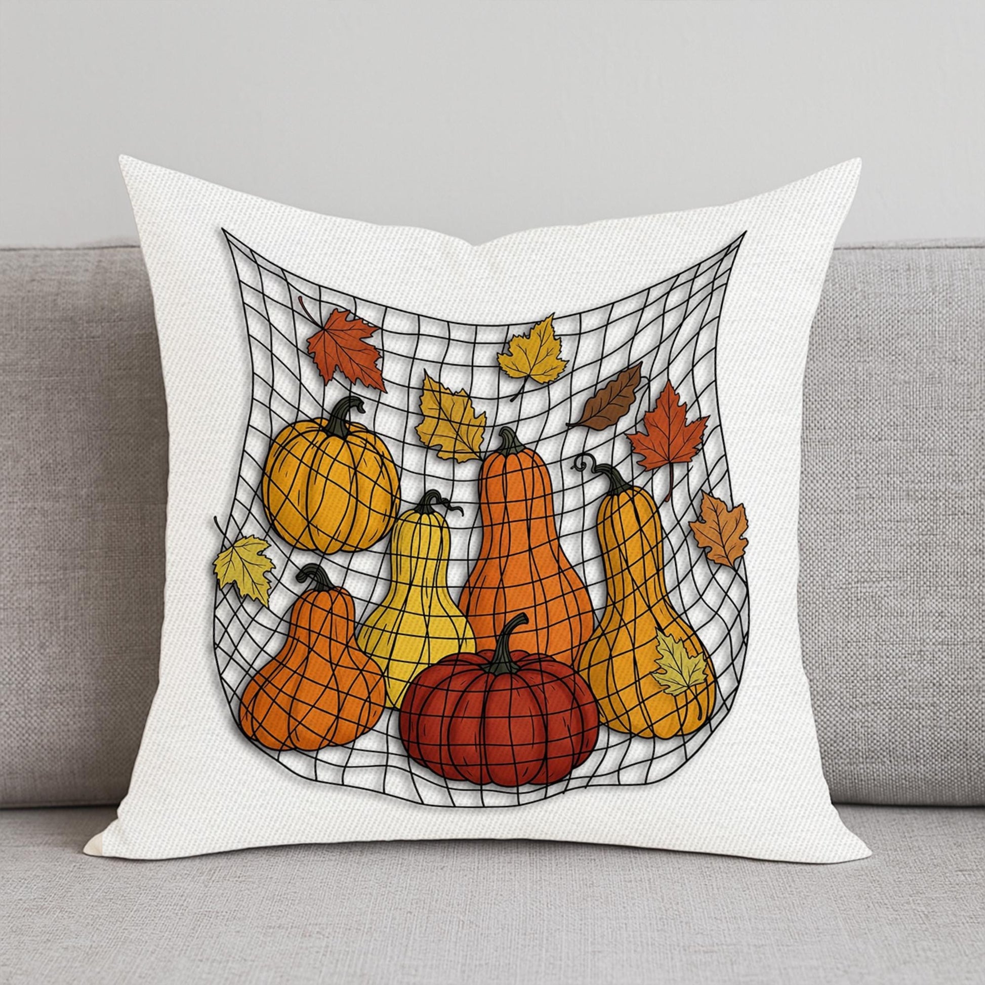 Autumn Pumpkin Pillow Cover: Rustic Farmhouse Thanksgiving Decor