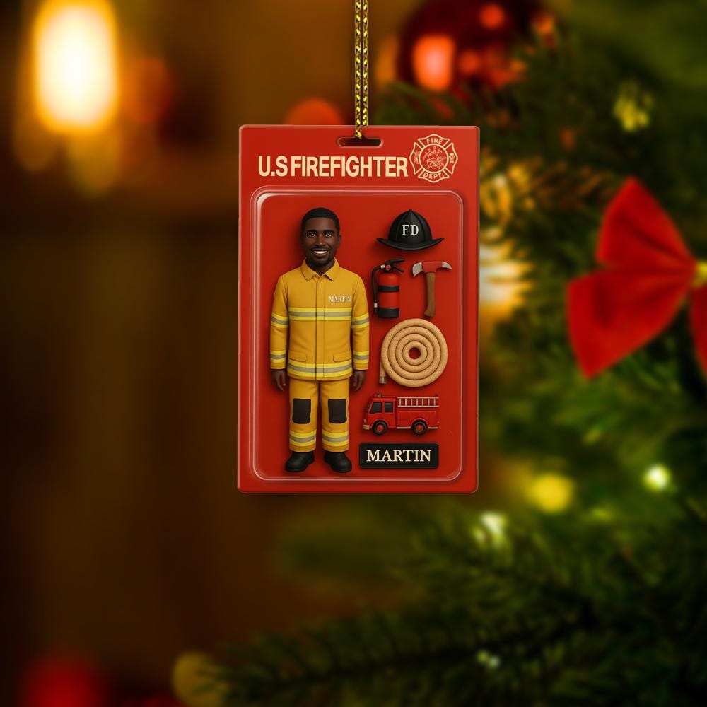 Personalized Firefighter Christmas Ornament: Custom Holiday Decoration