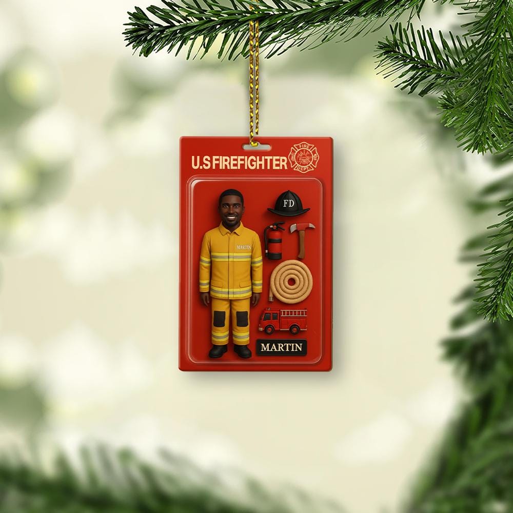 Personalized Firefighter Christmas Ornament: Custom Holiday Decoration