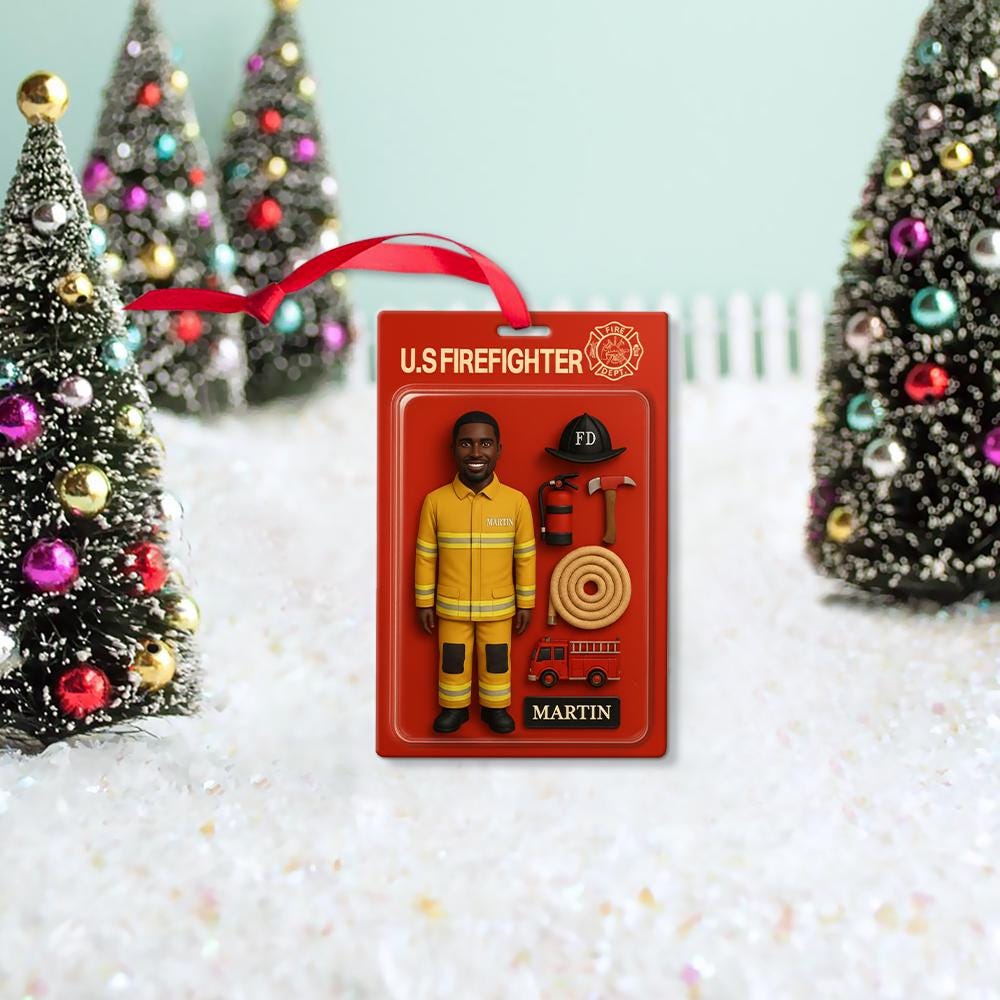 Personalized Firefighter Christmas Ornament: Custom Holiday Decoration