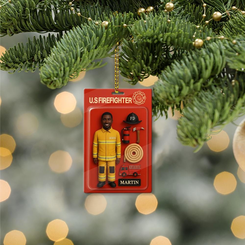 Personalized Firefighter Christmas Ornament: Custom Holiday Decoration
