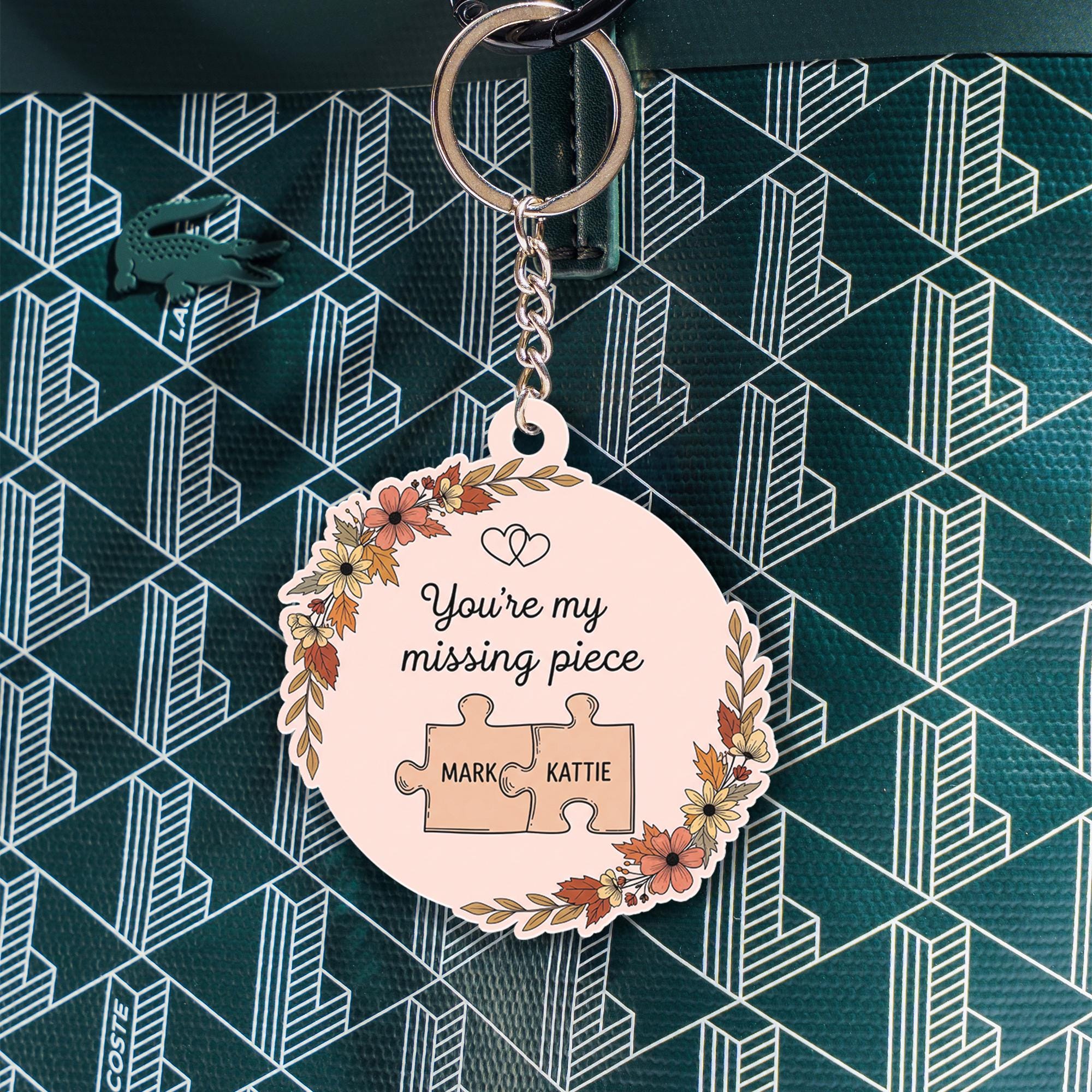 Custom Puzzle Piece Keychain | You're My Missing Piece Gift | Personalized Couple Key Ring | Romantic Anniversary Valentine Gift