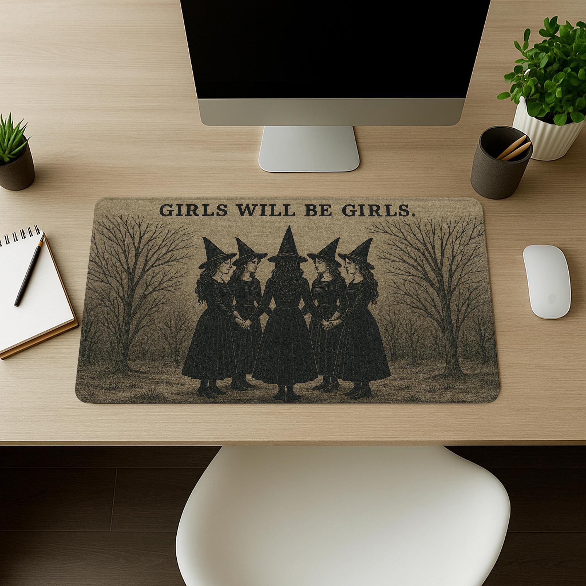 Witch Mouse Pad | Witchcraft Desk Mat | Gothic Office Decor | Spooky Witchy Mousepad | Halloween Gift for Her