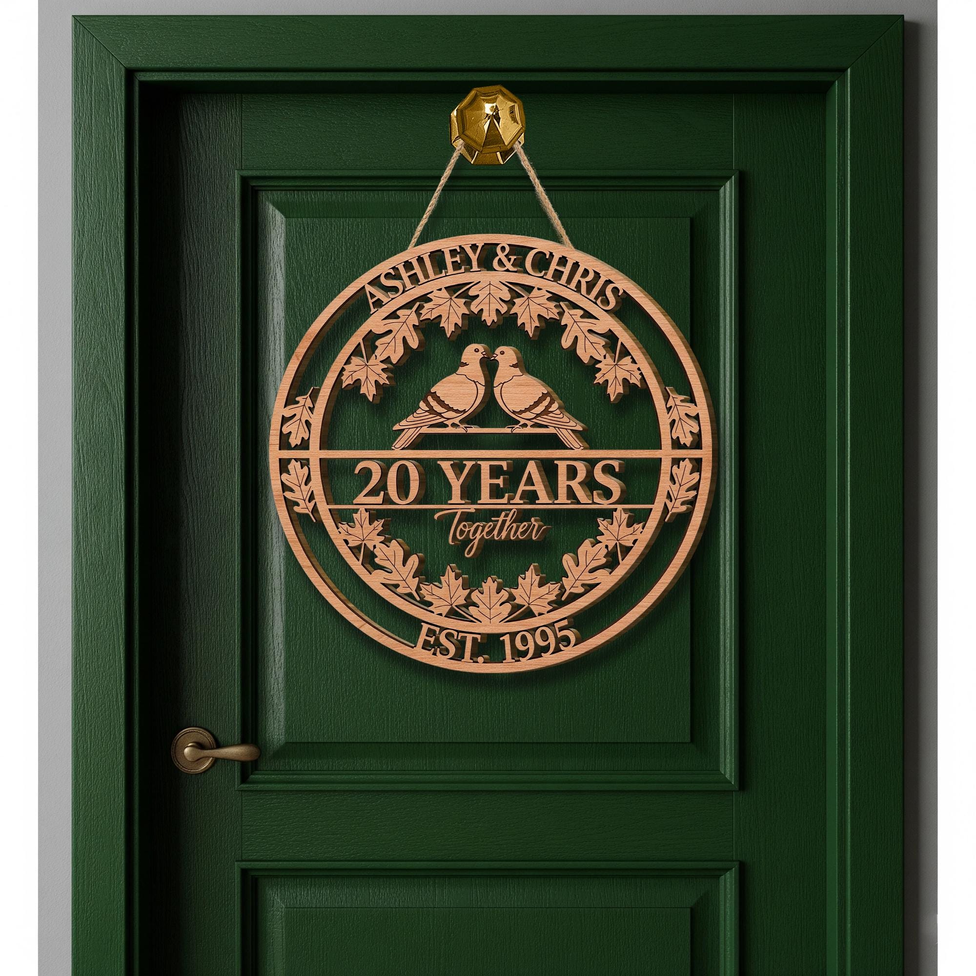 Personalized Wooden Anniversary Sign: Engraved Family Name Plaque