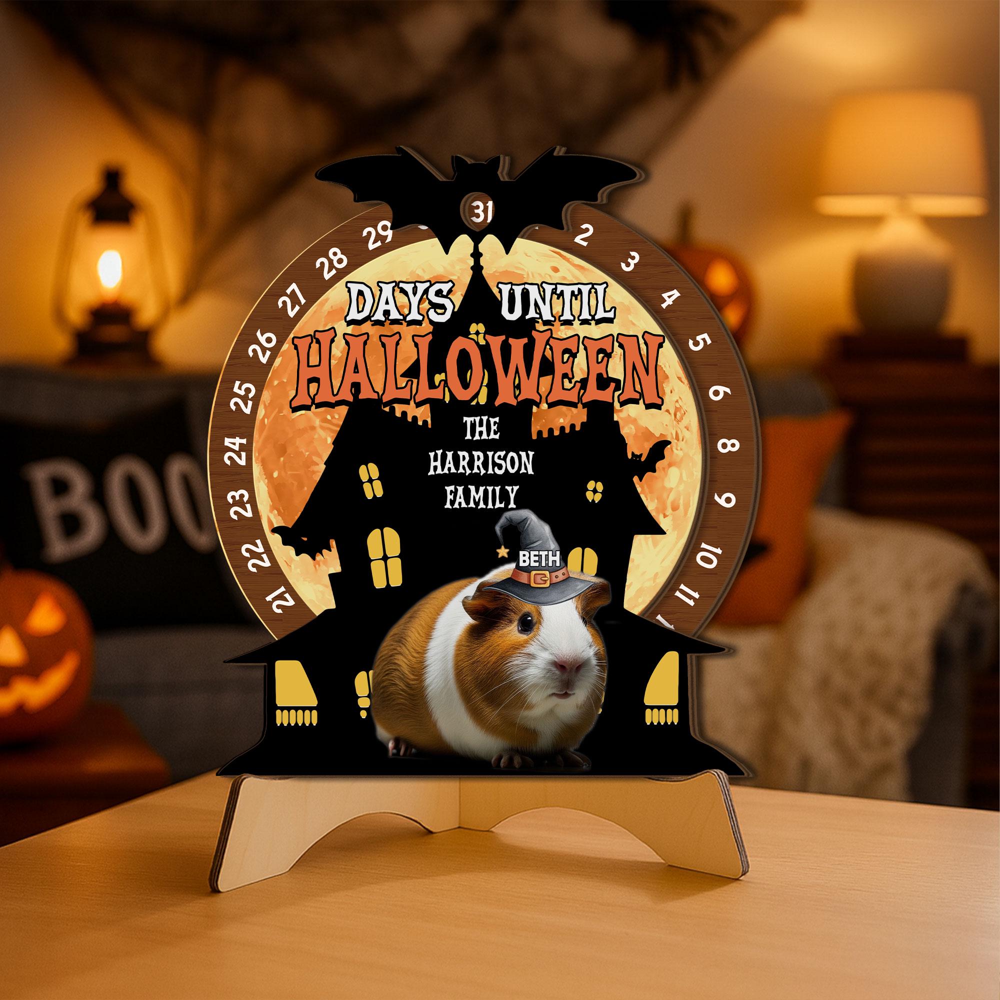 Personalized Guinea Pig Halloween Countdown Sign: Haunted House Decor