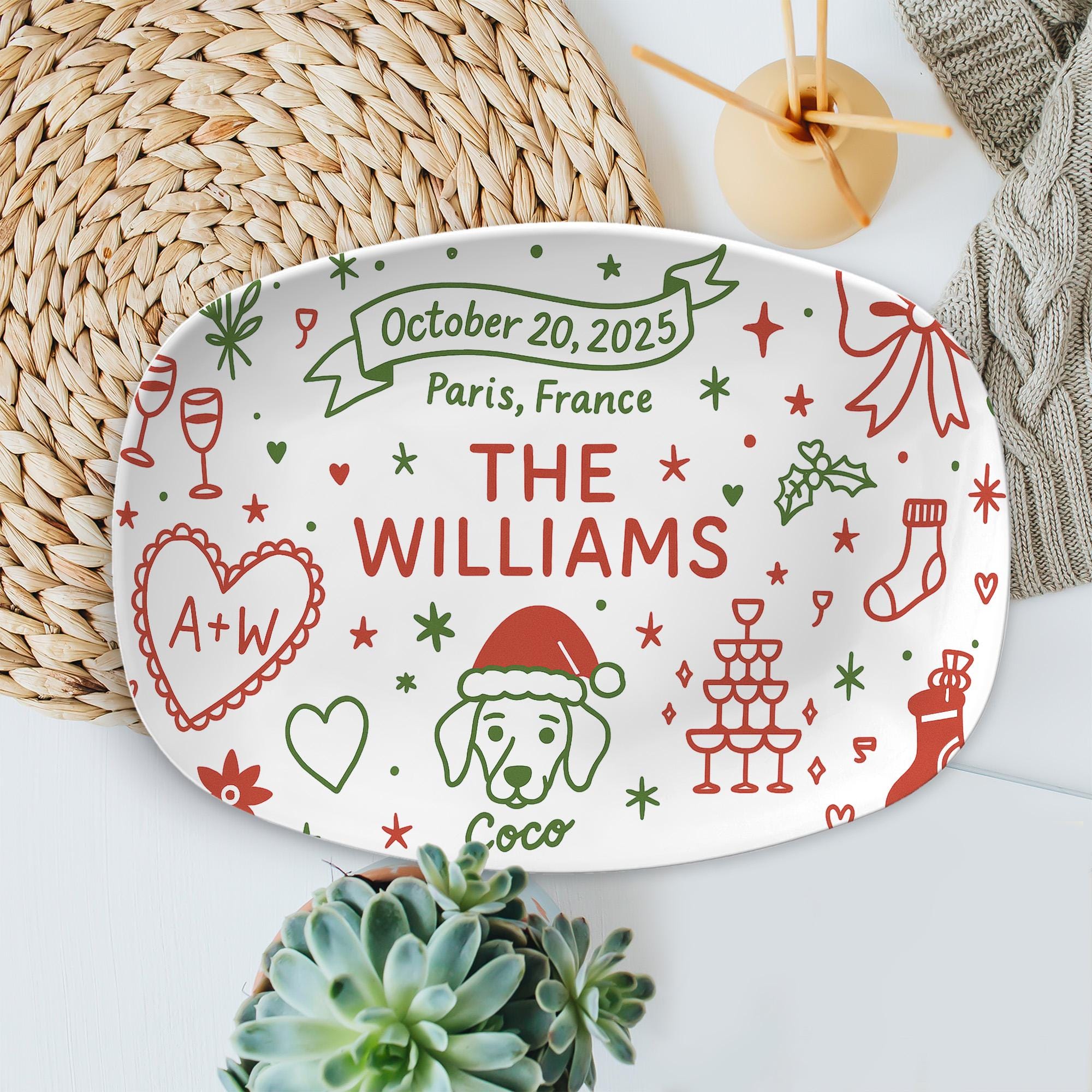 Custom Family Keepsake Platter: Personalized Wedding, Anniversary, Pet Gift - DECOR only