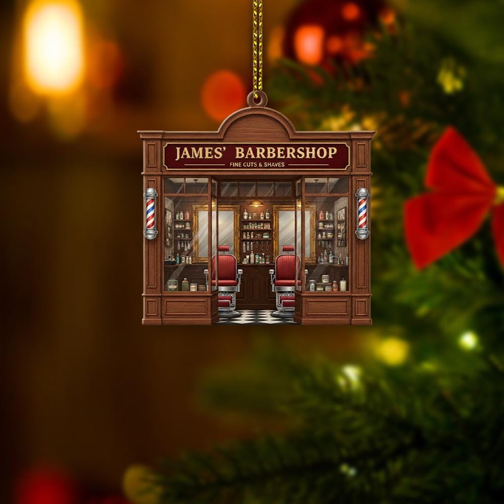 Personalized Barber Christmas Ornament: Salon Decor, Hair Stylist Gift
