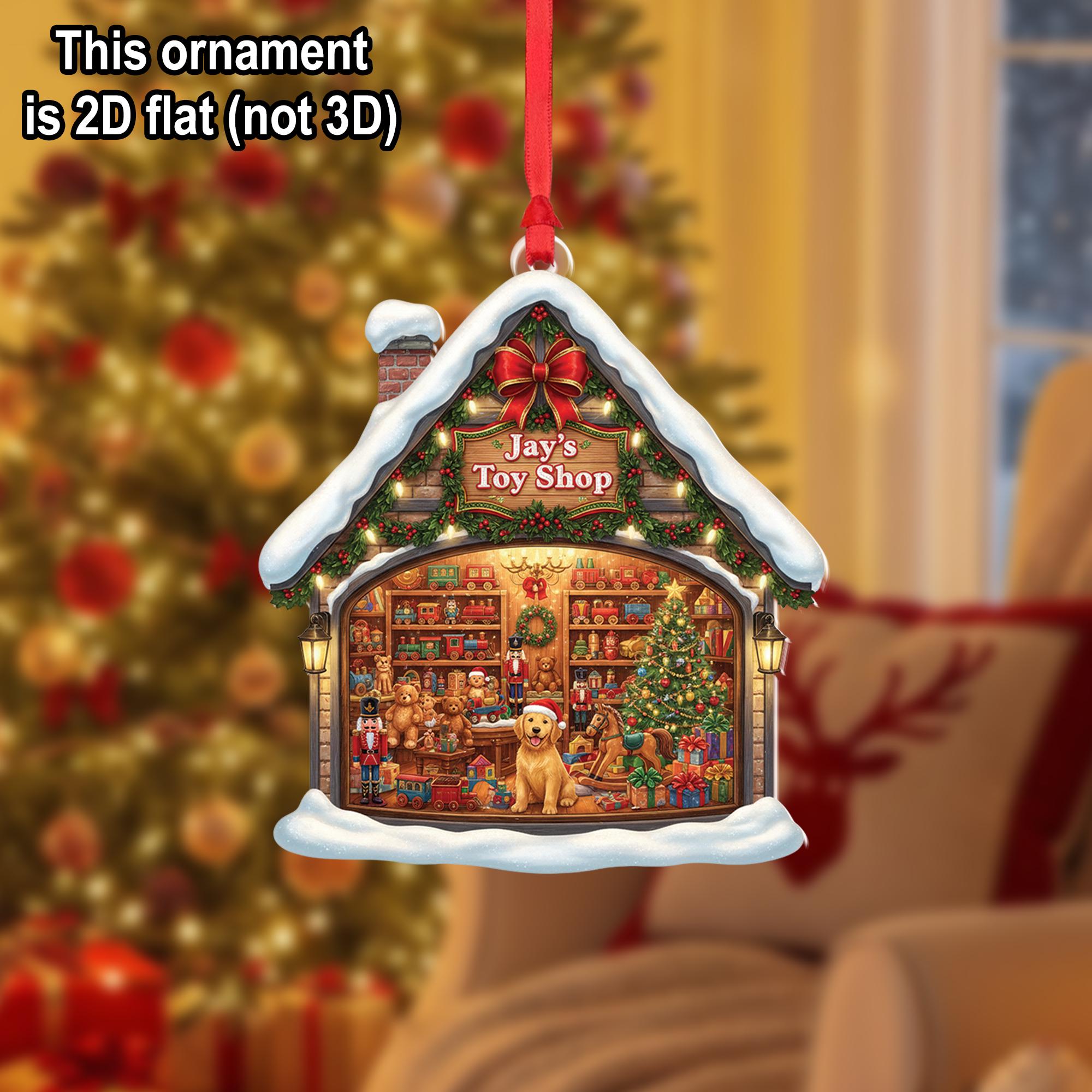 Personalized Toy Shop Christmas Ornament: Vintage Holiday Decor