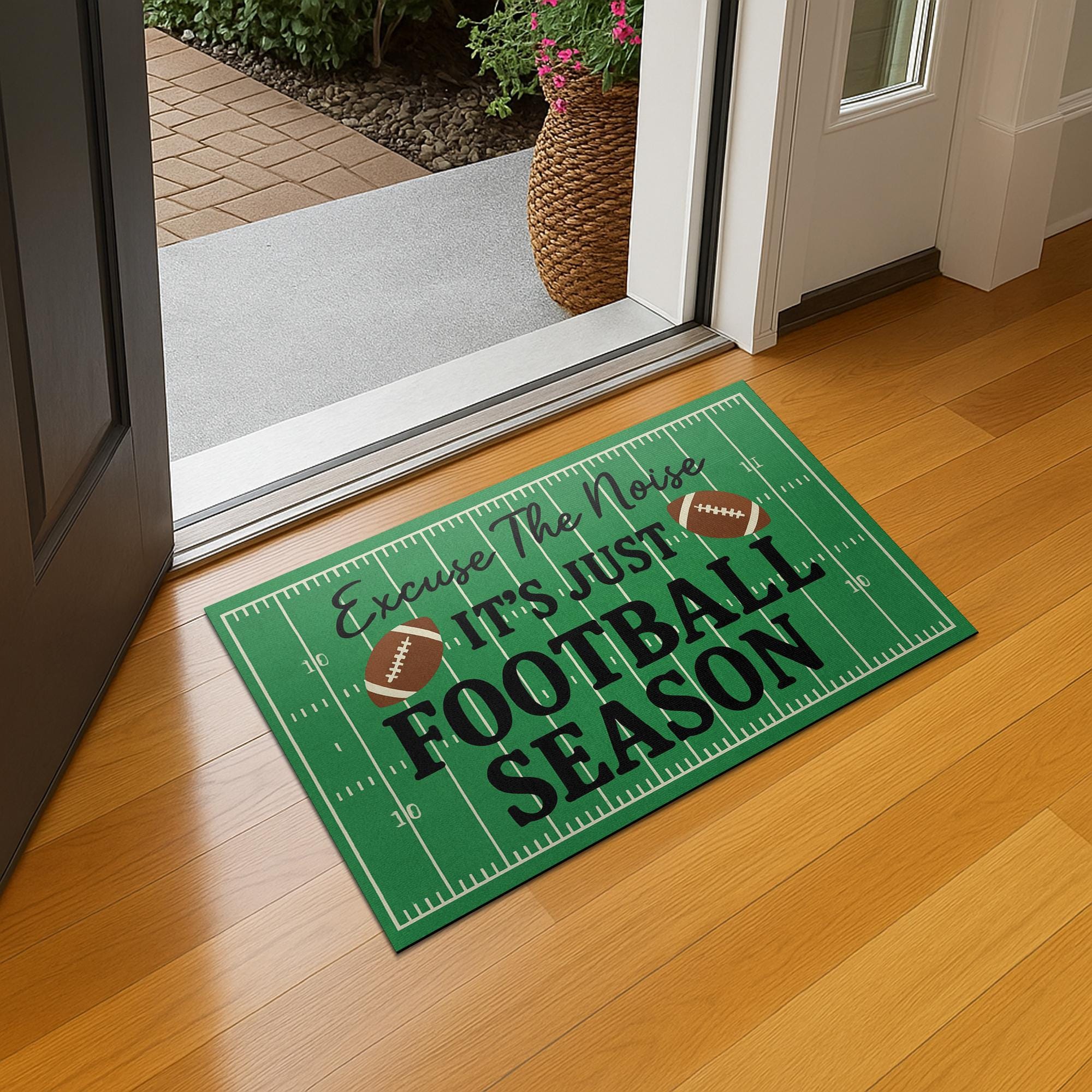 Football Season Doormat – Funny Game Day Entry Rug for Sports Fans