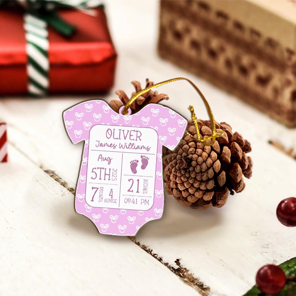 Personalized Baby Birth Stats Ornament: Custom Onesie Christmas Keepsake