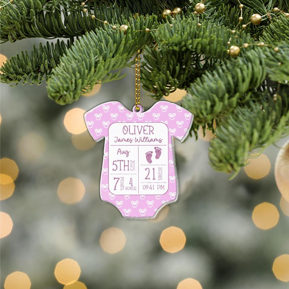 Personalized Baby Birth Stats Ornament: Custom Onesie Christmas Keepsake