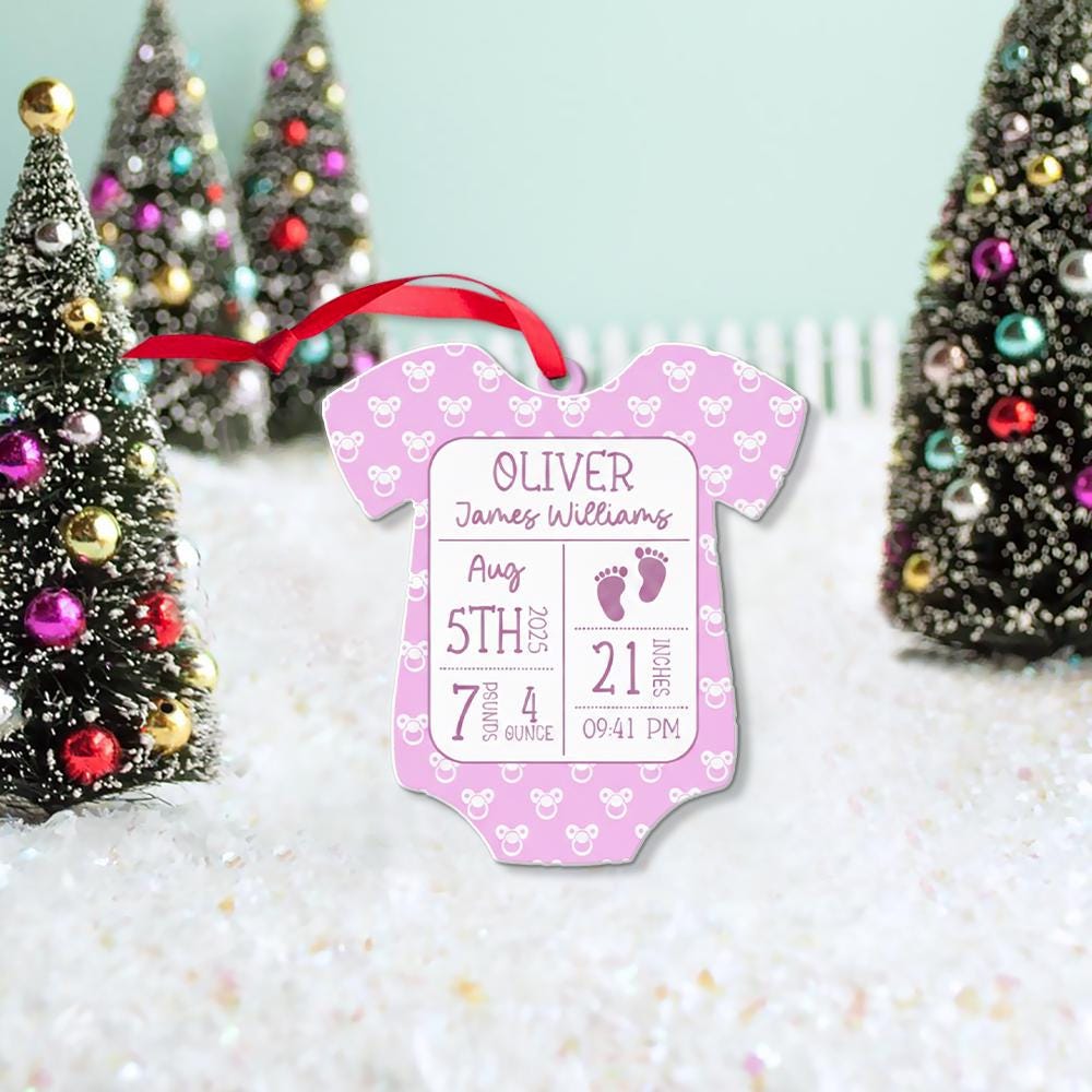 Personalized Baby Birth Stats Ornament: Custom Onesie Christmas Keepsake