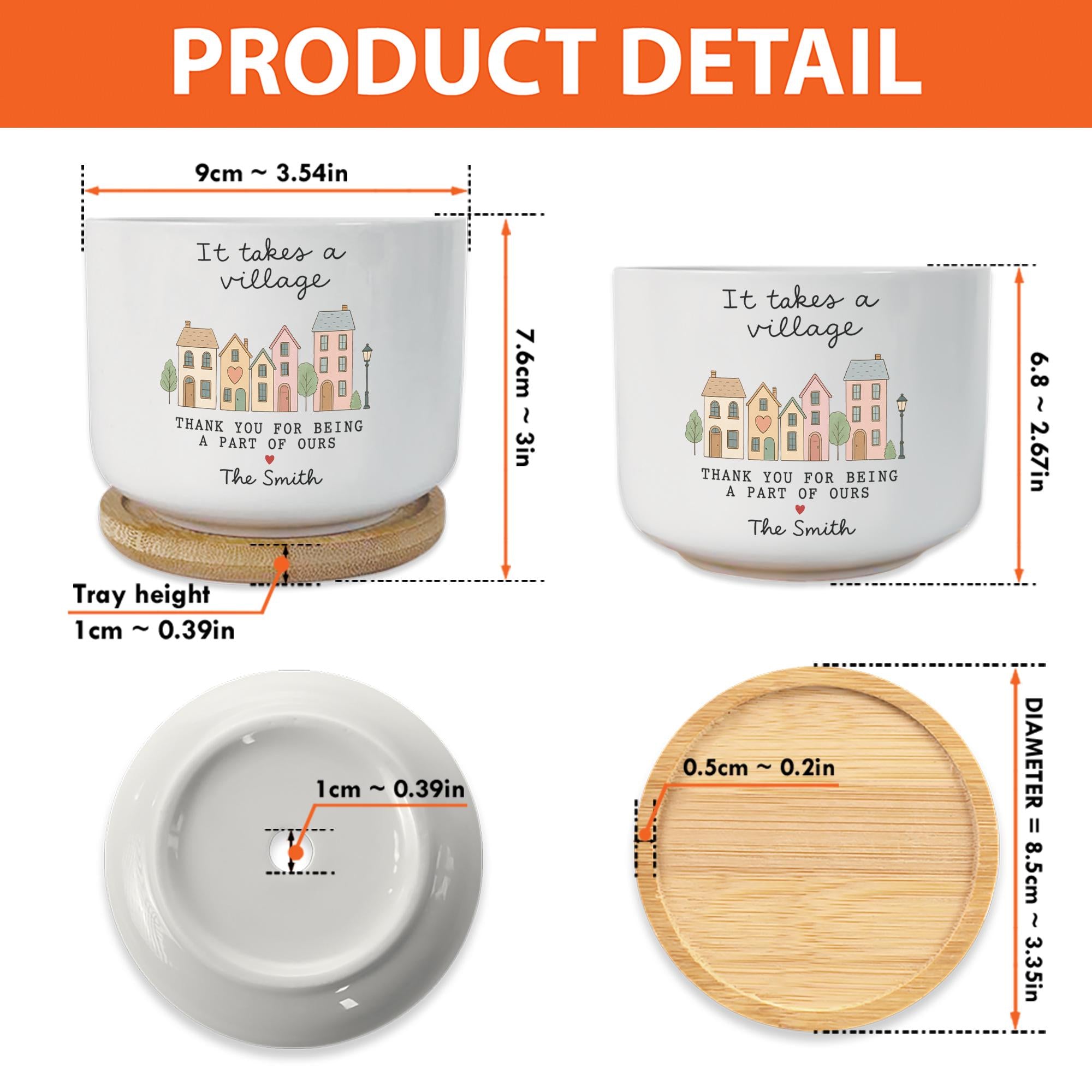 Personalized Ceramic Plant Pot: Teacher, Friend, Neighbor Thank You Gift