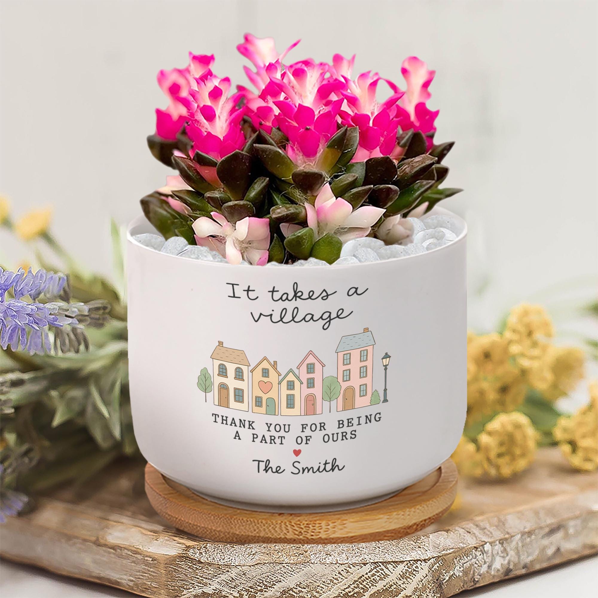 Personalized Ceramic Plant Pot: Teacher, Friend, Neighbor Thank You Gift