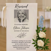 In Loving Memory Wedding Banner – Personalized Memorial Chair Sign with Photo, Name & Relation
