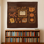 Autumn Book Tapestry: Cozy Fall Reading Nook Decor