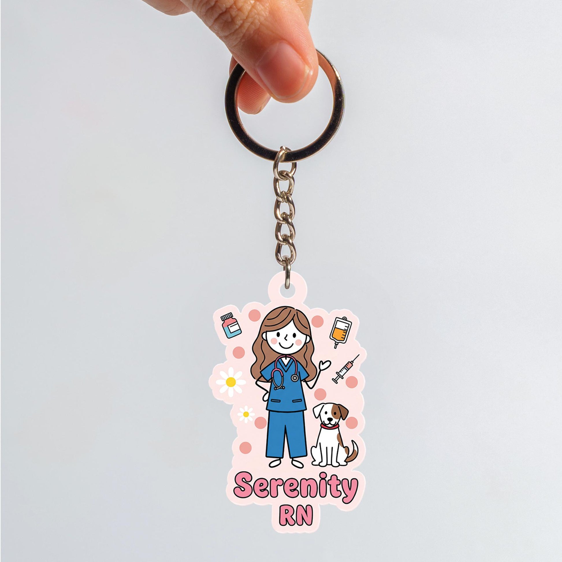 Custom Nurse Keychain: Personalized RN Gift, Acrylic Charm