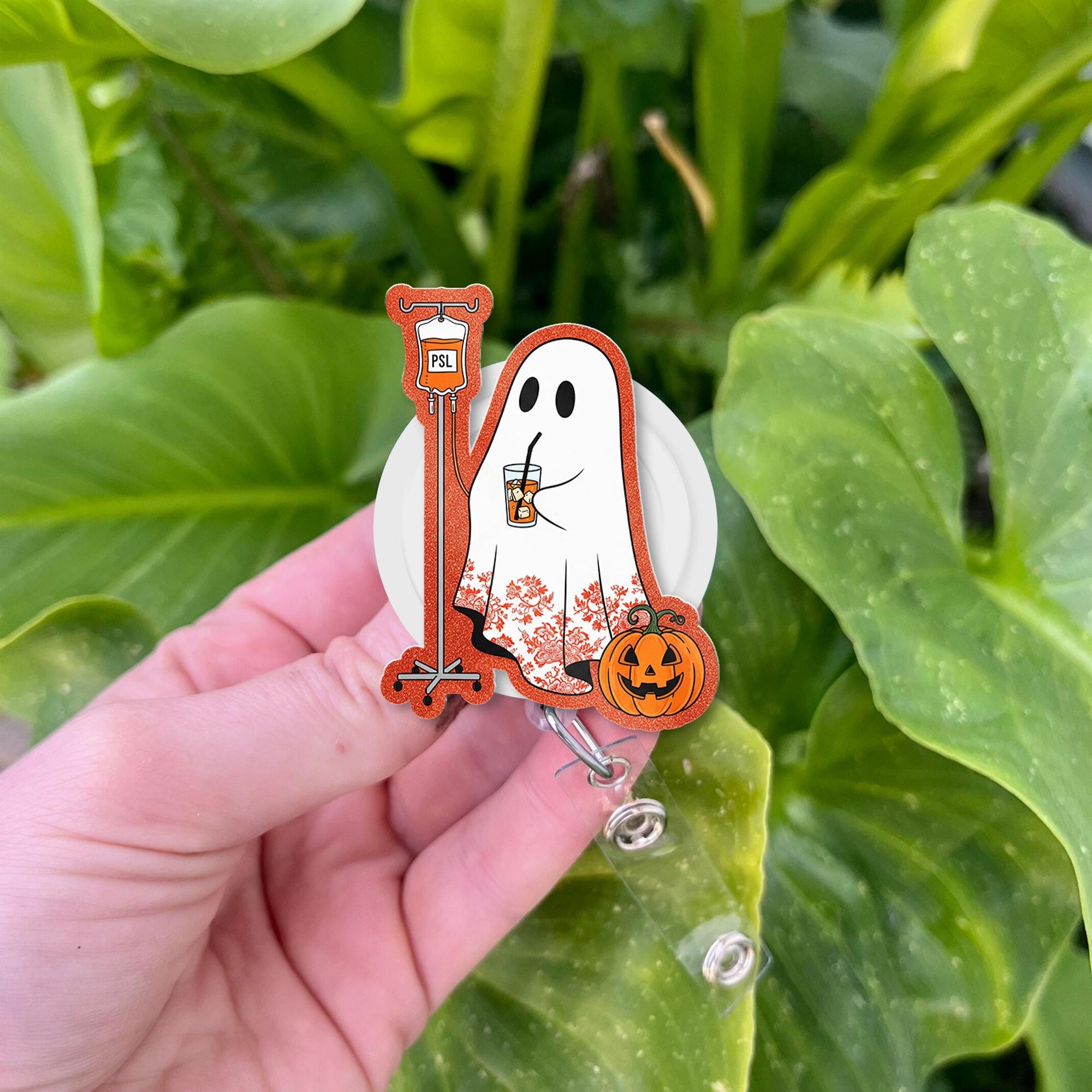 Halloween Ghost Badge Reel: Spooky Fall Work ID Clip