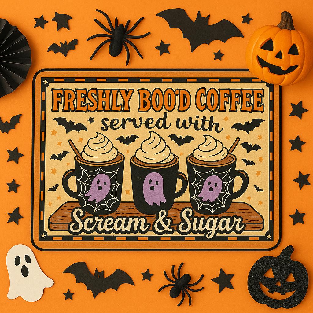 Halloween Coffee Mat: Spooky Ghost Kitchen Decor