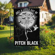 Halloween Garden Flag: Spooky Black Cat, Skeleton, Ghost Decor