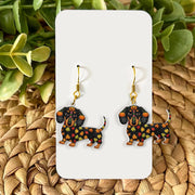 Halloween Dachshund Earrings: Fall Leaf Doxie Jewelry