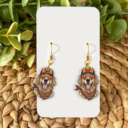 Golden Retriever Halloween Earrings: Dog Mom Gift, Acrylic & Wood
