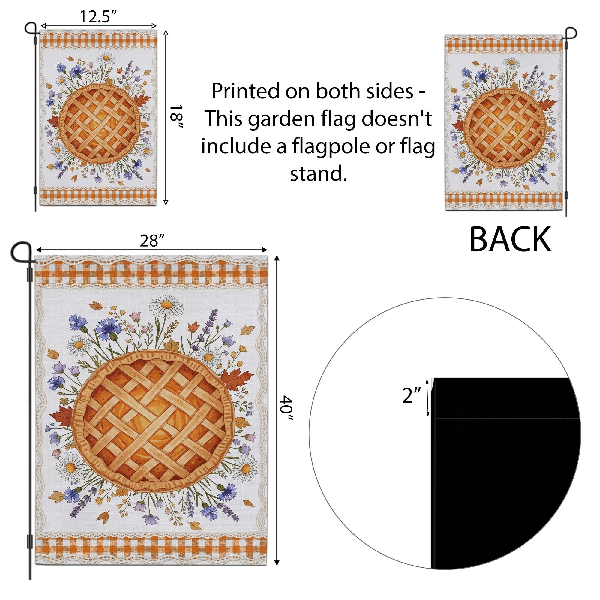 Fall Pie Garden Flag: Rustic Autumn Thanksgiving Decor
