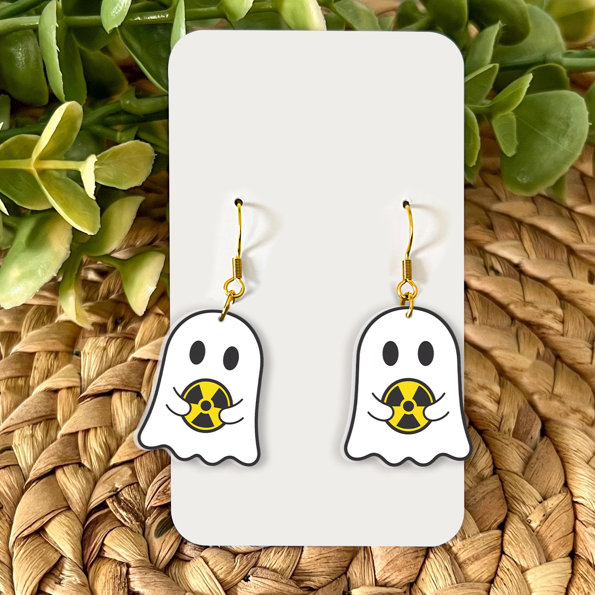 Ghost Radiology Earrings – Spooky Nurse Gift Dangle Earrings for Halloween