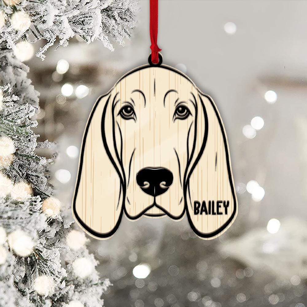 Custom Dog Portrait Ornament: Personalized Pet Memorial Gift