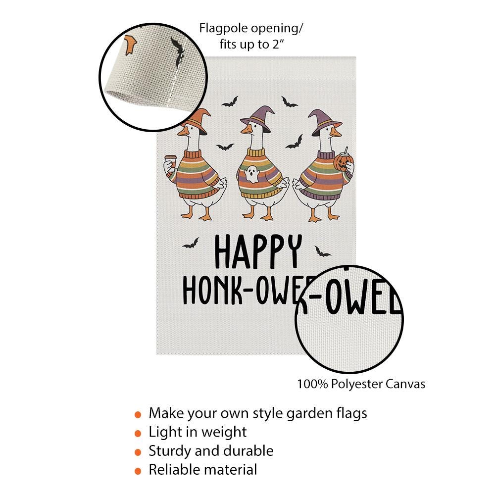 Funny Goose Halloween Garden Flag: Spooky Honk-oween Outdoor Decor