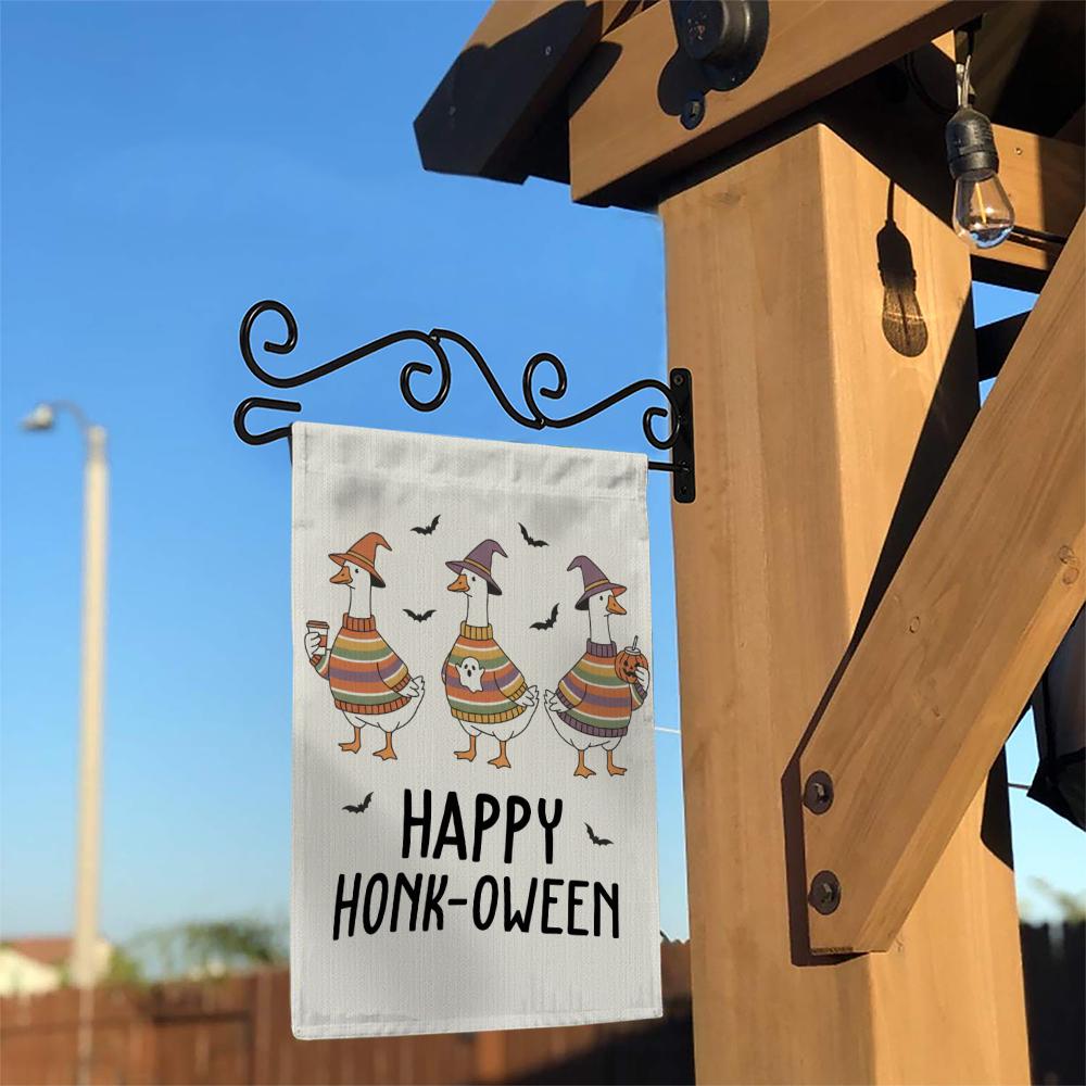 Funny Goose Halloween Garden Flag: Spooky Honk-oween Outdoor Decor